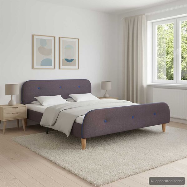 vidaXL Estrutura para cama sem colchão Taupe Tecido 135x190 cm