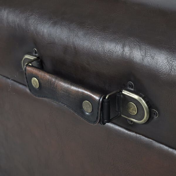 vidaXL Conjunto bancos de arrumação 3 pcs castanho