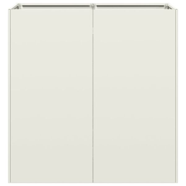 vidaXL Vaso floreira 80x40x80 cm a&ccedil;o laminado a frio branco