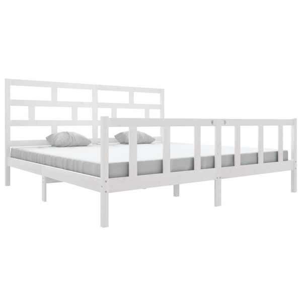vidaXL Estrutura de cama 200x200 cm madeira de pinho maciça branco