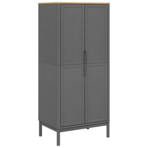 vidaXL Roupeiro FLORO 77x53x171 cm madeira de pinho maci&ccedil;a cinzento