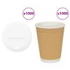 vidaXL Copos de caf&eacute; de papel com tampas 1000 pcs 12oz 300ml