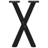 vidaXL P&eacute;s para mesa de centro em formato de X, 2 pe&ccedil;as, preto, 38x(42-43) cm, a&ccedil;o