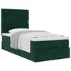 vidaXL Estrutura cama otomana colch&otilde;es 90x190cm veludo verde escuro