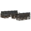 vidaXL Conjunto de Sof&aacute; de Jardim 11 unid. Cinza e Cinza Escuro