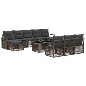 vidaXL Conjunto de Sof&aacute; de Jardim 11 unid. Cinza e Cinza Escuro