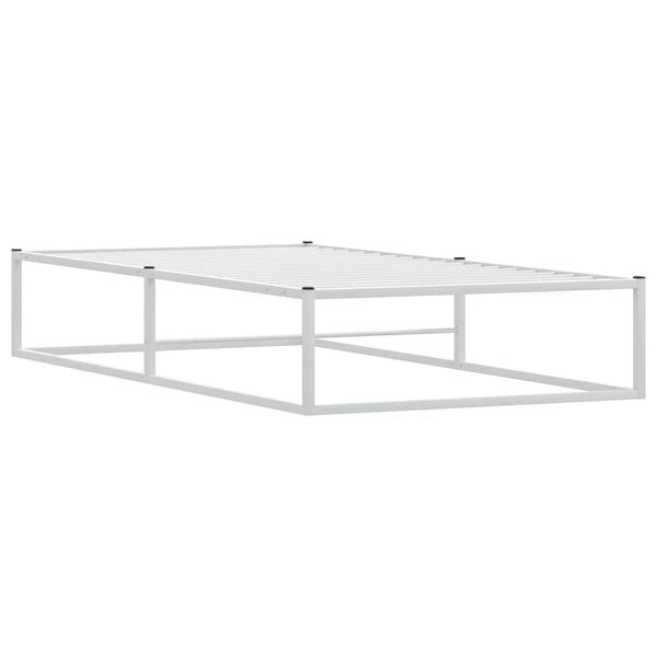 vidaXL Estrutura de cama sem colch&atilde;o branco 90x200 cm metal