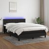 vidaXL Cama box spring c/ colch&atilde;o e LED 140x200 cm tecido preto