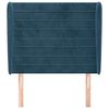 vidaXL Cabeceira cama c/ abas veludo 93x23x118/128 cm azul-escuro