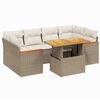 vidaXL 7 pcs conjunto de sof&aacute;s p/ jardim com almofad&otilde;es vime PE bege