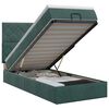 vidaXL Cama ottoman com colch&atilde;o Verde-Escuro 90 x 200 cm Veludo