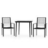 vidaXL 3 pcs conjunto de jantar para jardim preto
