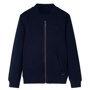 Sweatshirt para crian&ccedil;a com fecho azul-marinho 92