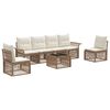 vidaXL Conjunto de Sof&aacute; de Jardim 7 pcs Bege vime PE