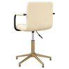 vidaXL Cadeira de jantar girat&oacute;ria veludo cor creme