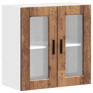 vidaXL Arm&aacute;rio de parede de cozinha porta de vidro Porto madeira velha