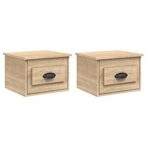 vidaXL Mesas de cabeceira parede 2 pcs 41,5x36x28 cm carvalho sonoma
