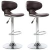 vidaXL Bancos de bar 2 pcs couro artificial castanho
