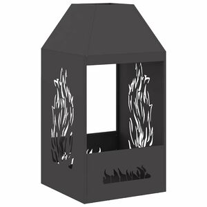 vidaXL Bowl de Fogo Preto 50 x 50 x 100 cm A&ccedil;o Corten