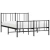 vidaXL Estrutura de cama com cabeceira e p&eacute;s 120x200 cm metal preto