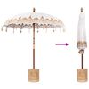 vidaXL Parasol Balin&ecirc;s 260 2 pcs Creme Algod&atilde;o e madeira s&oacute;lida
