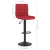 vidaXL Bancos de bar 2 pcs tecido vermelho tinto
