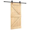vidaXL Porta Deslizante Natural e Preto 95 x 210 cm