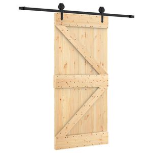 vidaXL Porta Deslizante Natural e Preto 95 x 210 cm