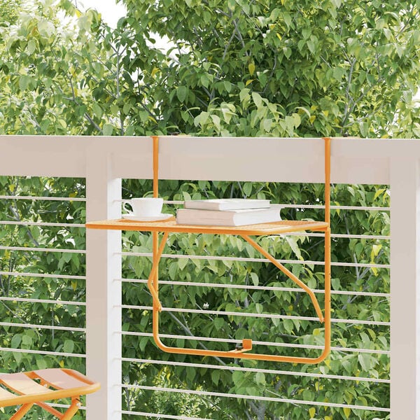 vidaXL Mesa para varanda 60x40 cm a&ccedil;o amarelo