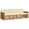 vidaXL Conjunto de Sof&aacute;s para Exterior 3 pcs Natural e Creme
