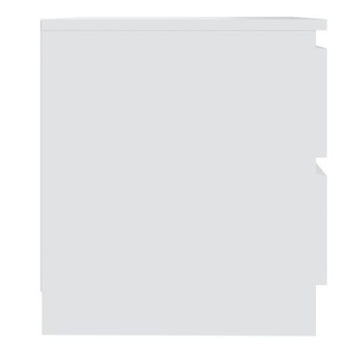 vidaXL Mesa de cabeceira 50x39x43,5 cm contraplacado branco