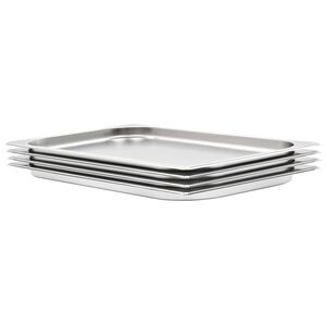 vidaXL Recipientes gastronorm 4 pcs GN 1/1 20 mm a&ccedil;o inoxid&aacute;vel