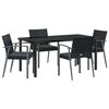 vidaXL Conjunto de Jantar para Jardim 5 pcs Preto e Cinza Rattan de PE