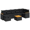 vidaXL 8 pcs conjunto sof&aacute;s de jardim com almofad&otilde;es vime PE preto