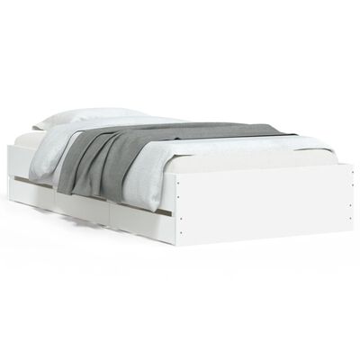 vidaXL Estrutura cama c/ gavetas 90x190 cm derivados de madeira branco