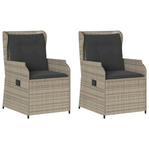 vidaXL Banco de jardim 2 pcs Cinzento-claro Rattan Sintético