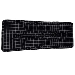 vidaXL Almofad&atilde;o p/ sof&aacute; de paletes 120x40x12cm tecido xadrez preto