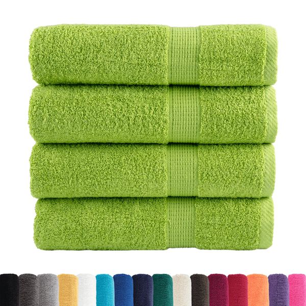 vidaXL Toalhas de m&atilde;os premium SOLUND 4pcs 50x100cm 600gsm verde ma&ccedil;a