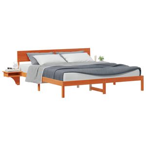vidaXL Estrutura da Cama com cabeceira Marrom Cera 200 x 200 cm