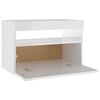 vidaXL Mesa de cabeceira & luzes LED 60x35x40 cm branco brilhante