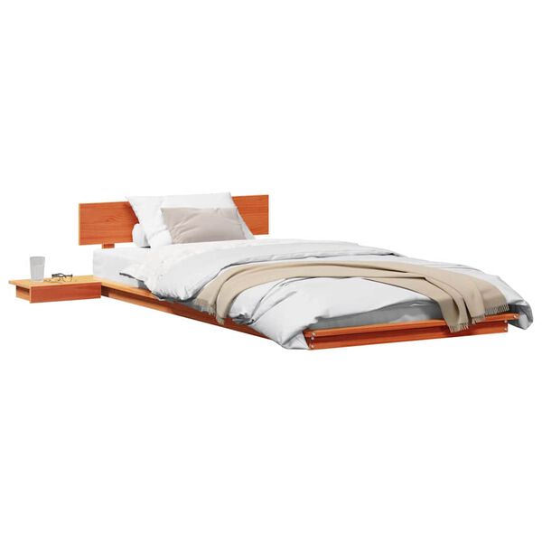 vidaXL Estrutura da Cama Castanho 75 x 190 cm madeira