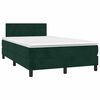 vidaXL Cama boxspring com colch&atilde;o 120x200 cm veludo verde-escuro