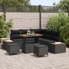 vidaXL Conjunto de Sof&aacute; de Jardim com almofada Preto Rattan Sint&eacute;tico