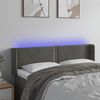 vidaXL Cabeceira cama c/ luzes LED veludo 147x16x78/88cm cinza-escuro