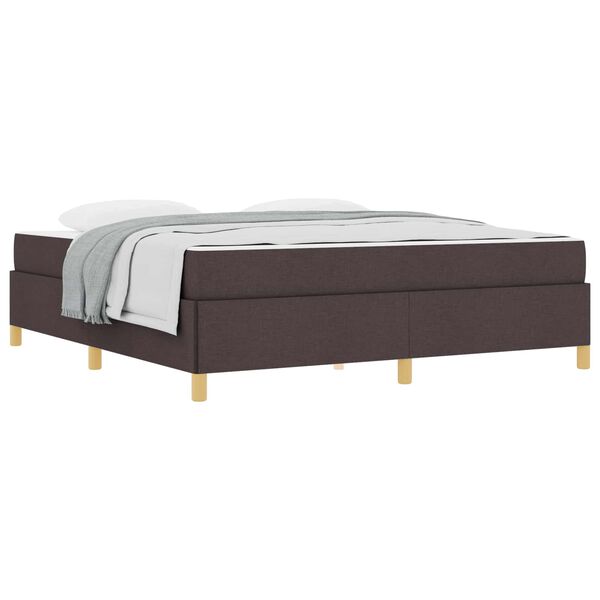 vidaXL Estrutura da Cama com colch&atilde;o Marrom Escuro 180 x 200 cm tecido