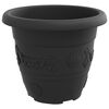 vidaXL Vaso Redondo para Flores 6 pcs Preto &Oslash; 26 x 21.5 cm Pl&aacute;stico