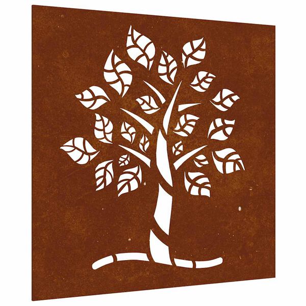 vidaXL Decora&ccedil;&atilde;o p/ muro de jardim 55x55 cm a&ccedil;o corten design &aacute;rvore