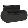 vidaXL 7 pcs conjunto de sof&aacute;s p/ jardim c/ almofad&otilde;es vime PE preto