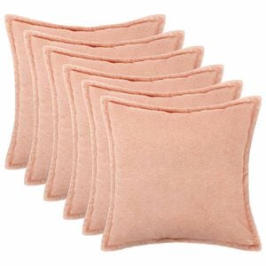 vidaXL Capa almofada 6 pcs HOUTEN Rosa 30 x 30 cm Boucl&eacute;