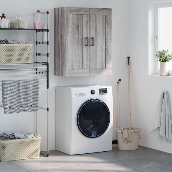 vidaXL Arm&aacute;rio de parede 69,5x34x90 cm deriv. madeira cinzento sonoma